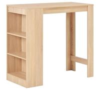 zylophax Mesa Alta de Cocina con estantería de Madera contrachapada Color Roble 110x50x103 cm para Comedor Barra Isla con diseño Moderno y Almacenamiento Funcional