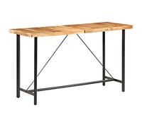 zylophax Mesa Alta de Cocina de Madera Maciza de Acacia con Patas de Acero 180x70x107 cm, diseño Industrial Robusto para Comedor, Barra o Isla en hogar Moderno y rústico