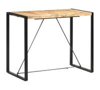 zylophax Mesa Alta de Cocina de Madera Maciza de Mango 140x70x110 cm con Patas de Acero robustas diseño Industrial Vintage para Comedor Barra Isla Moderna y decoración rústica