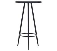 zylophax Mesa Alta de Cocina Negro MDF con Patas de Metal 60x107,5 cm para Comedor, Barra, Isla o terraza con diseño Moderno y Resistente para Espacios Interiores y Exteriores