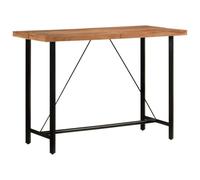 zylophax Mesa Alta de Hierro con Tablero de Madera Maciza de Acacia 150x70x107 cm para Cocina Comedor Barra Isla, diseño rústico Industrial Vintage para salón terraza y hogar Moderno