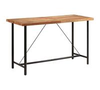 zylophax Mesa Alta de Hierro y Madera Maciza de Acacia con Estructura Estable 180x70x107 cm para Comedor Cocina Barra Isla salón terraza diseño rústico Moderno