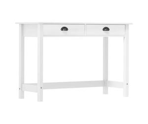 zylophax Mesa Consola Hill Madera de Pino Maciza Blanca con 2 cajones 110x45x74 cm para salón Comedor Pasillo recibidor Mueble Auxiliar almacenaje Funcional