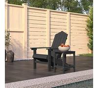 zylophax Silla de jardín Adirondack Gris Antracita con Mesa HDPE Resistente a la Intemperie Respaldo Alto y Brazos Anchos para terraza Patio Exterior cómodo y Duradero