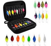 Zyluniy 16 Piezas Cucharillas para Pesca de Trucha, Señuelos y Accesorios de Cuchara para Perca Lucio