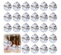 Zyluniy 24 Piezas Bola de Cristal Feng Shui Colgante, 20mm Atrapasuesol de Cristals, Colgante de Cristal Prisma, Atrapasoles para Boda, Hogar, Ventana, Feng Shui, Oficinadecoración