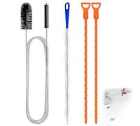 Zyluniy 4 Piezas Desatascador Tuberias Profesional, Cepillo Desatascador de Fregadero para obstrucciones, Cepillo para desagües y Cepillo Limpiador de tuberías, Ideal para Cocina y baño