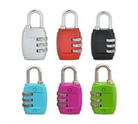 Zyluniy Candado Combinacion, 6 Piezas Candado Taquilla Gimnasio Impermeable, cerraduras de viaje coloridas de 3 dígitos para Taquillas, Bolsos, Mochilas, Maletas