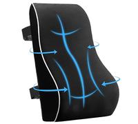 Zyluniy Cojín de Soporte Lumbar Ergonómic, Cojín Lumbar, Almohada Ergonómica Espuma con Memoria para la Espalda con Funda Antie Stática Adecuado para el Hogar, Oficina (Negro)
