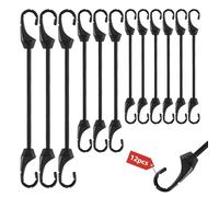 Zyluniy Elásticas con Gancho, 12 Piezas Goma tensora con Ganchos, 10/15/23cm Expansor Durable, Multifuncional Impermeable expansor de Tela de Aceite para Bicicleta, camión, Coche, Remolque y jardín