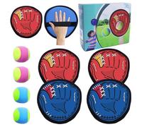 Zyluniy Juego Pelota Velcro, Captura Bolas Raqueta Set, Juguetes De Playa, Juego De Bolas De Velcro para Exteriores, Juego De Lanzar Y Atrapar Pelotas con Velcro Impermeable para Niños Adultos
