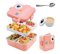 Zyluniy Lonchera Infantil con Compartimentos Separados, Fiambrera Infantil para Colegio, Guardería, Paseos en Familia y Excursiones