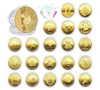 Zyluniy Monedas de hada de los dientes, 20 piezas Hada de Dientes Monedas de Oro, diferentes diseños Regalos del Hadas de los Dientes para niñas y niños