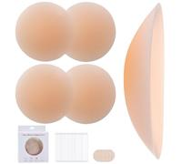 Zyluniy Pezoneras 2 Pares, Pezoneras Adhesivas Invisibles, Nipple Covers Women, Cubierta de Pezón Pezoneras Silicona, Reutilizables Pezoneras Mujer, para Sin Espalda Corte Bajo, Vestido de Noche, 8cm