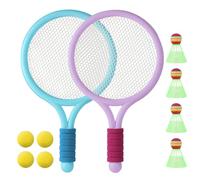 Zyluniy Raquetas de Tenis para NiñOs, Set de BáDminton para NiñOs con 4 Pelotas Suaves de Entrenamiento y 4 Volantes, Raquetas Badminton Niños, Tenis Suave para Deporte Exterior e Interior