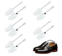 Zyluniy Set de 5 Pares Horma Zapatos Ajustable, Hormas de Plástico, Hormas Zapatos Hombre, Horma Zapatos Eu La Talla 39-47, Adecuado para Zapatos de Cuero y Zapatos Deportivos (Blanco, Hombres)