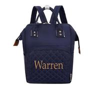 ZYMECH Personalizada Bordado Dibujos Animados Bolsa Pañales Bolsa Mamá Bolsa Bebé Impermeable Gran Capacidad Mochila Multifuncional (Azul)