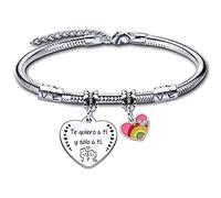 ZYMGUO Pulseras de San Valentín para Parejas,Te quiero a ti y solo a ti,Juego de Pulseras de Amor para Amante Mujeres, Regalo de Cumpleaños, L, Acero inoxidable