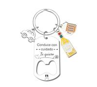 ZYMGUO Regalo Hombre mujer Llavero,Coche Conduce con Cuidado Regalos Esposo Esposa Llavero para Automovilista Regalo Aniversario Pareja Llavero Mujer Regalo Pareja Regalos Cumpleaños (4)