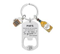 ZYMGUO Regalo Papá Llavero,Regalo del día del Padre Te Quiero,Regalos de Cumpleaños Papá Llavero de hombre (2)