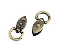 ZYMIADOU 2 cierres de resorte de metal antiguo para bolsa, práctica hebilla lateral para accesorios, cierre lateral vintage, CA, One Size