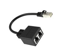 ZYMIADOU Adaptador divisor Ethernet RJ45, 1 macho a 2 hembra, extensor, conectores de cable de red, adaptador divisor de red negro