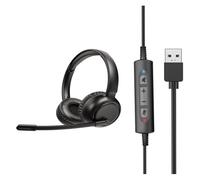 ZYMIADOU Auriculares USB para computadora, juegos, procesamiento de sonido digital, almohadillas de piel sintética para oficina, enseñanza en línea, centro de llamadas, auriculares con cable