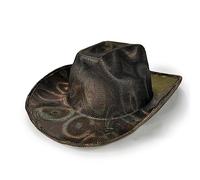 ZYMIADOU Blingbling - Sombrero de copa con estampado en caliente, estilo occidental, vaquera, ala grande, con purpurina, a la moda, festival musical, fiesta, accesorio de moda de vaquero