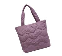 ZYMIADOU Bolsa acolchada de nailon con cremallera de gran capacidad para mujeres y niñas, multiuso, Purple, One Size