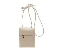 ZYMIADOU Bolso bandolera a juego para mujer, bonito hombro para mujer, de piel sintética, cruzado, pequeño, vertical, de piel sintética, beige, One Size