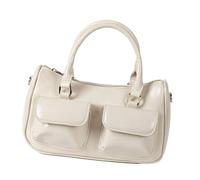 ZYMIADOU Bolso cruzado de moda de poliuretano para mujeres y profesionales que buscan un aspecto distintivo, elegante bolso de mano para mujer, beige, One Size