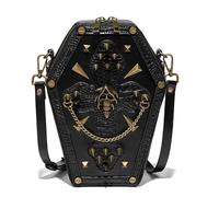 ZYMIADOU Bolso cruzado de piel sintética con estampado de calavera, bolso de hombro para Halloween, para cualquier ocasión, bolso cruzado de piel sintética