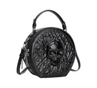 ZYMIADOU Bolso cruzado retro para mujer, redondo, de piel sintética, bolso de mano, elegante, retro, cruzado, para mujer, de piel sintética, redondo, estilo steampunk