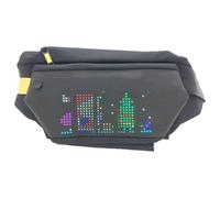 ZYMIADOU Bolso cruzado unisex de moda, diseño con luz LED, resistente al agua, de poliuretano, múltiples bolsillos de almacenamiento, detalle reflectante, bolsa cruzada con pantalla LED