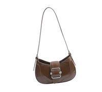 ZYMIADOU Bolso de hombro de piel sintética para mujeres y niñas, elegante bolso de mano para axilas con gran capacidad y correa ajustable, bolso retro de piel sintética, Brown, One Size