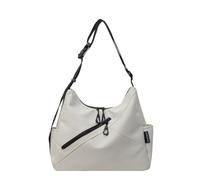 ZYMIADOU Bolso de hombro deportivo con correa ajustable para mujeres y hombres, con cremallera, gran capacidad, color sólido, para la escuela, correa ajustable para el hombro, beige, One Size