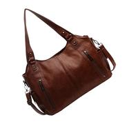 ZYMIADOU Bolso de hombro elegante para mujer, de piel sintética, cruzado, axilas, a la moda, para llevar al hombro, de piel sintética, para viajes diarios, Brown, One Size