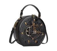 ZYMIADOU Bolso de hombro para mujer, bolso de mano de moda, reloj retro, punk, mensajeros, elegante, cruzado, para uso diario, estilo steampunk, piel sintética, reloj retro