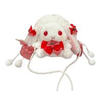 ZYMIADOU Bolso de hombro para mujer, lindo mensajero japonés con lazo para muñecas lindas para el día a día, mensajero japonés, Red, One Size