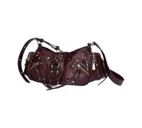 ZYMIADOU Bolso de hombro retro de piel sintética para mujer, axilas, remaches femeninos, cruzado, para mujer, a la moda, de piel sintética, con remaches retro, a, One Size