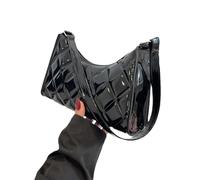 ZYMIADOU Bolso de mano con diseño de cuadrícula para mujer, de piel sintética, a la moda, para las axilas, elegante, simple, para llevar al teléfono, Black, One Size