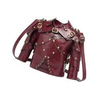 ZYMIADOU Bolso de mano con forma de armadura antigua, bolso bandolera de piel sintética para mujer, b, One Size