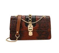 ZYMIADOU Bolso de mano de moda con textura de piedra, elegante y práctico, para uso diario y bolsa de decoración con patrón de piedra de viaje, Brown, One Size