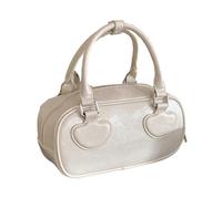 ZYMIADOU Bolso de mano de poliuretano de moda con interior espacioso y elegante retazos llamativo para mujeres y niñas, regalo de moda, White, One Size