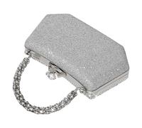 ZYMIADOU Bolso de noche de lujo, sofisticado, bolso cruzado con cadena, correa de boda, bolso de fiesta para mujer, sofisticado bolso de mujer, Silver, One Size