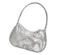 ZYMIADOU Bolso multiusos para las axilas para mujer, casual, simple, color sólido, casual, de piel sintética, bolso de hombro único, bolso de mano de moda para las axilas, Silver, One Size