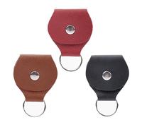 ZYMIADOU Caja protectora portátil para púas de guitarra, bolsa de almacenamiento para guitarra, práctico contenedor con textura de poliuretano, llavero y púas