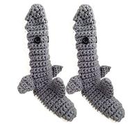 ZYMIADOU Calcetines de punto de ganchillo para niños pequeños y bebés, divertidos, pantuflas de boca ancha, calcetines de dibujos animados para mujer, Gray, Small