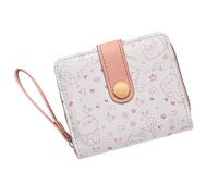 ZYMIADOU Cartera corta contemporánea con temática felina ligera de tela de poliuretano, portatarjetas portátil, accesorio portátil con bolsillo para monedas, a