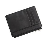 ZYMIADOU Cartera de piel sintética para mujer, compacta, corta, con cremallera, para uso diario y viajes, cartera segura para tarjetas de crédito, Black, Mass Beauty